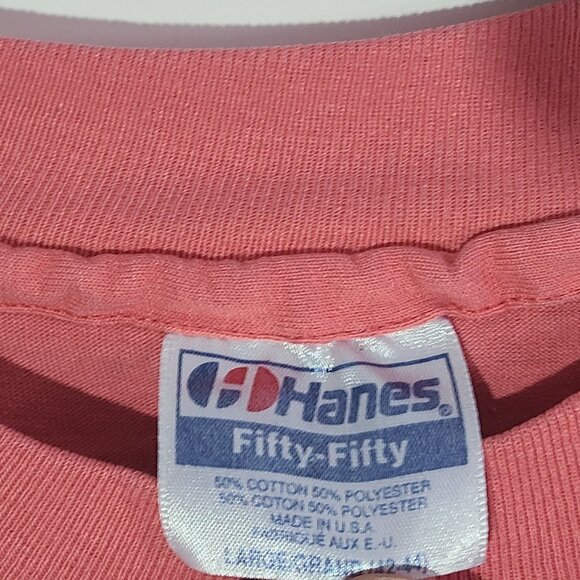 Vintage 90s Virginia Cow Pink Large T-Shirt Single Stitch Made in USA - Picture 3 of 5